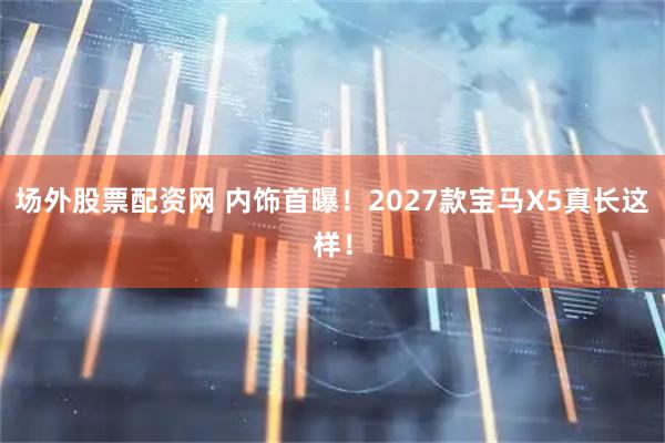 场外股票配资网 内饰首曝！2027款宝马X5真长这样！